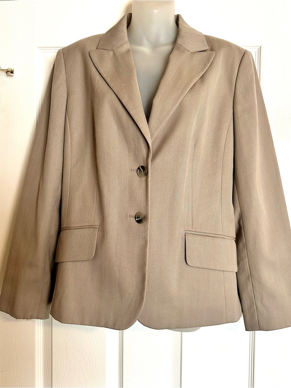 Ann Taylor Soft Gray Tailored Two-Button Blazer
